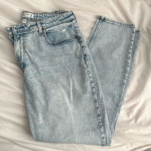 A&F Skinny High Rise Curve Love Acid Denim Jeans